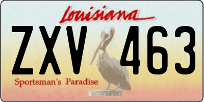 LA license plate ZXV463