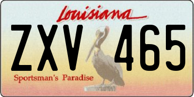 LA license plate ZXV465