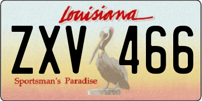 LA license plate ZXV466