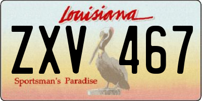 LA license plate ZXV467