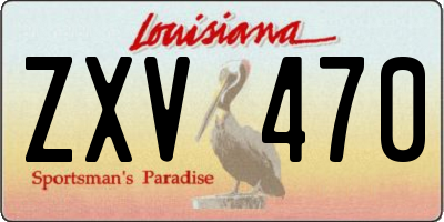 LA license plate ZXV470