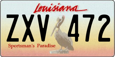 LA license plate ZXV472