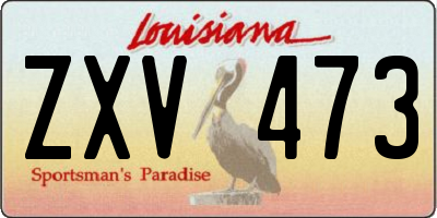 LA license plate ZXV473