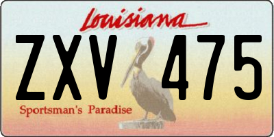 LA license plate ZXV475