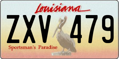 LA license plate ZXV479