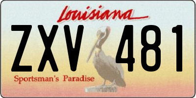 LA license plate ZXV481