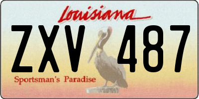 LA license plate ZXV487
