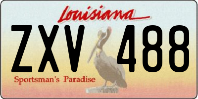 LA license plate ZXV488