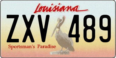 LA license plate ZXV489
