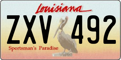 LA license plate ZXV492