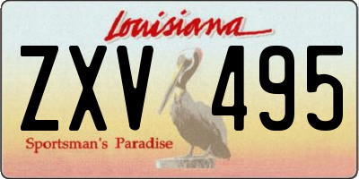 LA license plate ZXV495