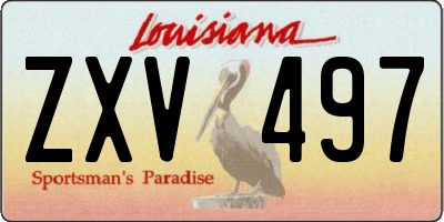 LA license plate ZXV497