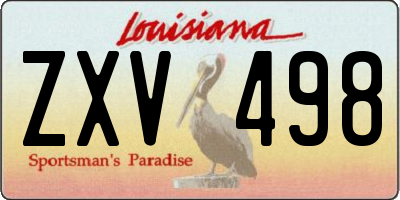 LA license plate ZXV498