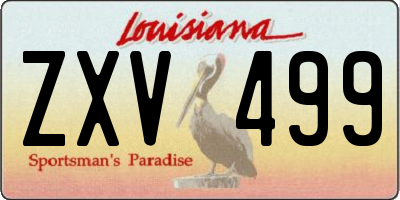 LA license plate ZXV499