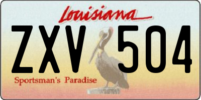 LA license plate ZXV504