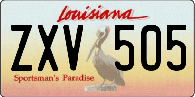 LA license plate ZXV505