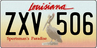 LA license plate ZXV506