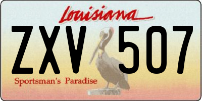 LA license plate ZXV507