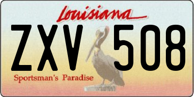 LA license plate ZXV508