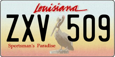 LA license plate ZXV509