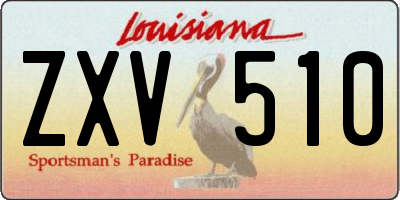 LA license plate ZXV510