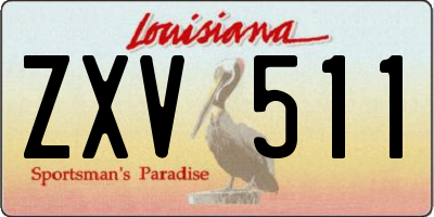 LA license plate ZXV511