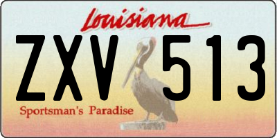 LA license plate ZXV513