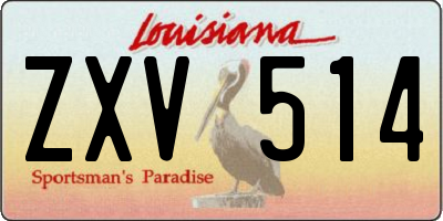 LA license plate ZXV514