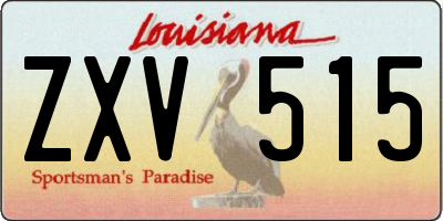 LA license plate ZXV515