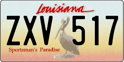 LA license plate ZXV517