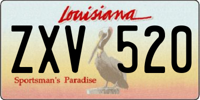 LA license plate ZXV520