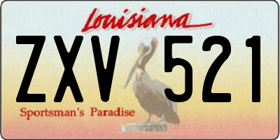 LA license plate ZXV521