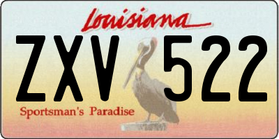 LA license plate ZXV522