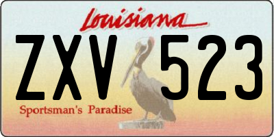 LA license plate ZXV523