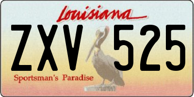 LA license plate ZXV525