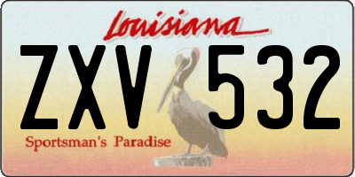 LA license plate ZXV532