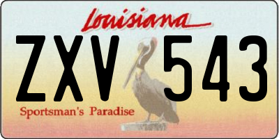 LA license plate ZXV543