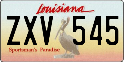 LA license plate ZXV545