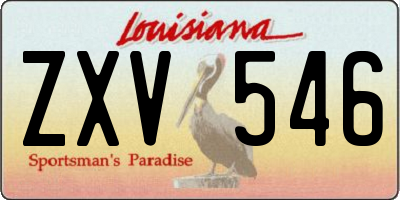 LA license plate ZXV546
