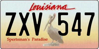 LA license plate ZXV547