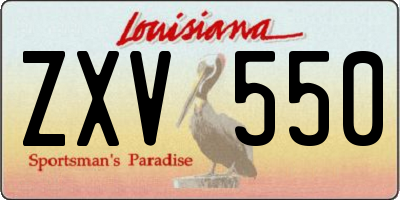 LA license plate ZXV550