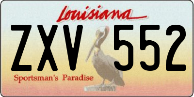 LA license plate ZXV552