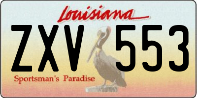 LA license plate ZXV553