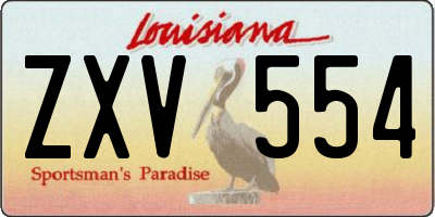 LA license plate ZXV554