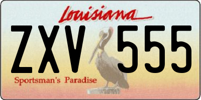 LA license plate ZXV555