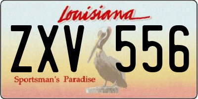 LA license plate ZXV556