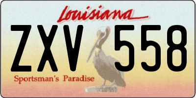 LA license plate ZXV558