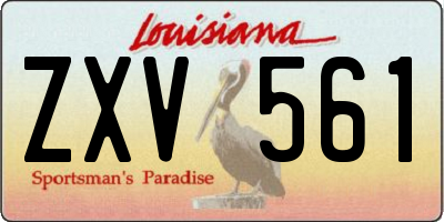 LA license plate ZXV561
