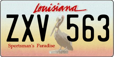 LA license plate ZXV563