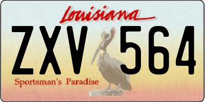 LA license plate ZXV564